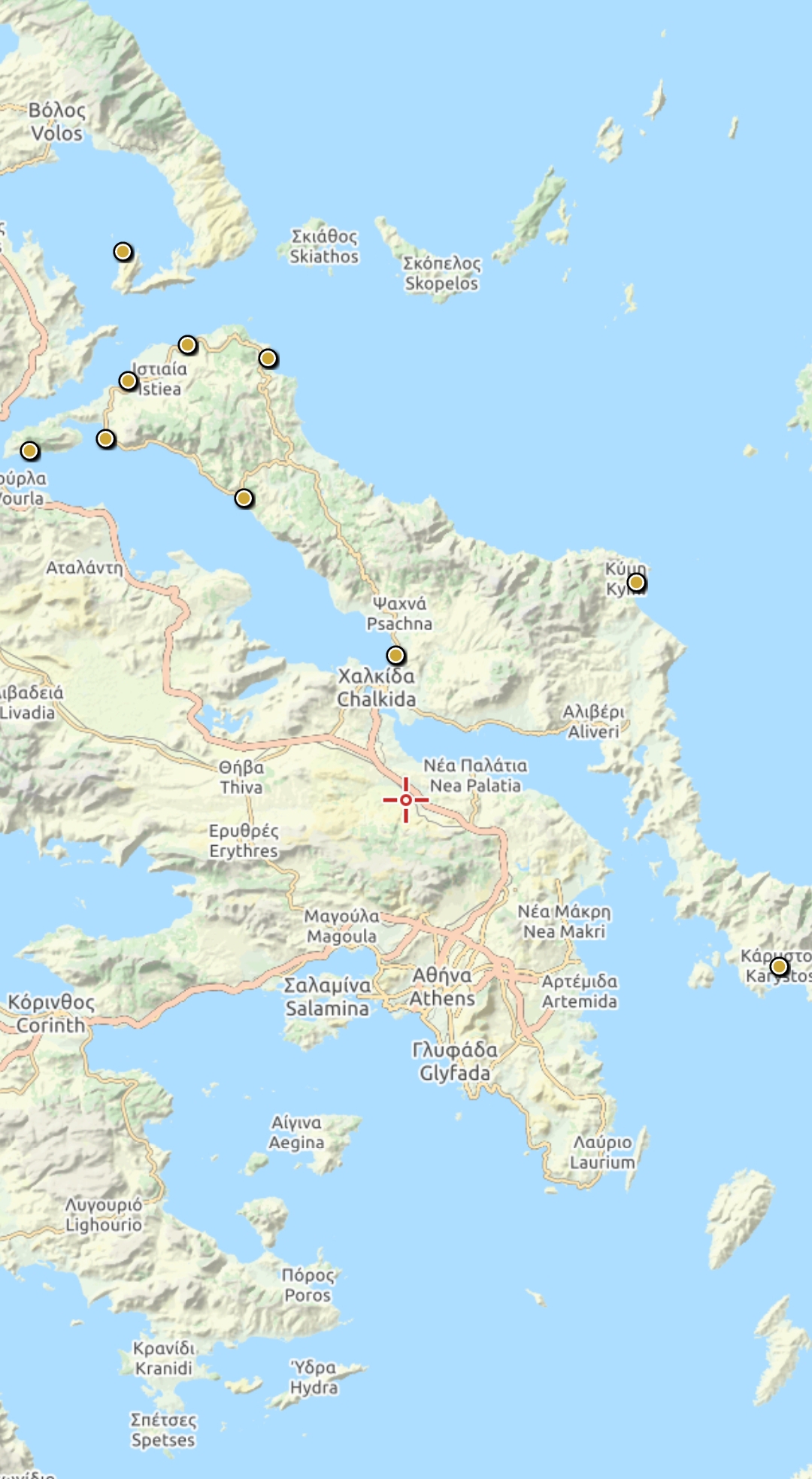 Porti e baie di Evia e Trikeri