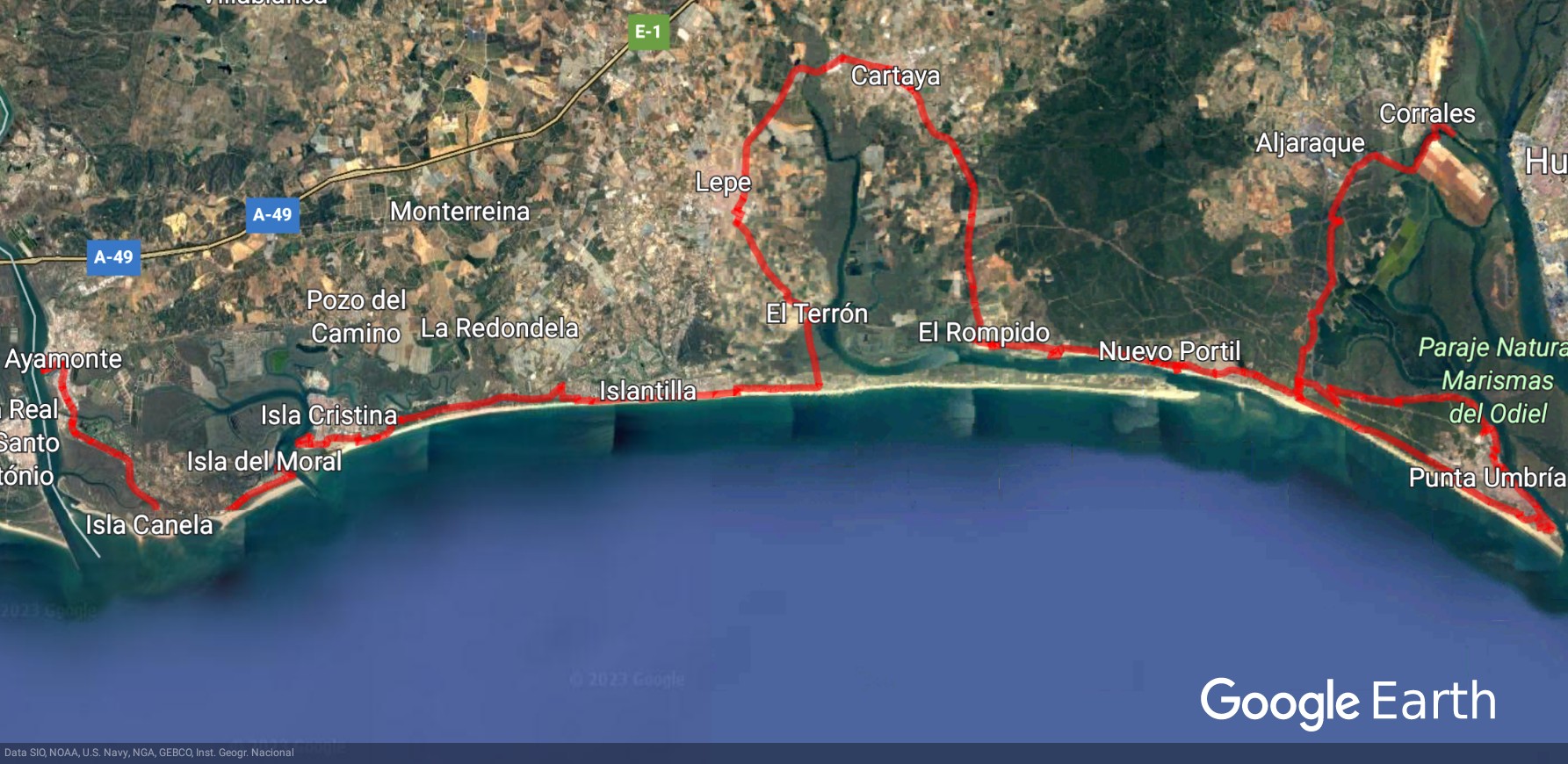 Huelva-Ayamonte in bici
